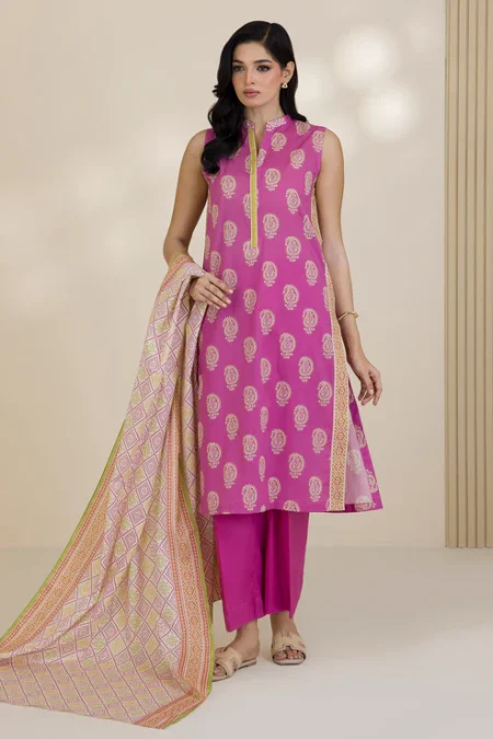 Zellbury 3-PC Digital Printed Vol 9 Unstitched Cotton Suit