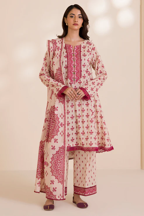 Zellbury 3-PC Digital Printed Vol 9 Unstitched Cotton Suit - Image 2