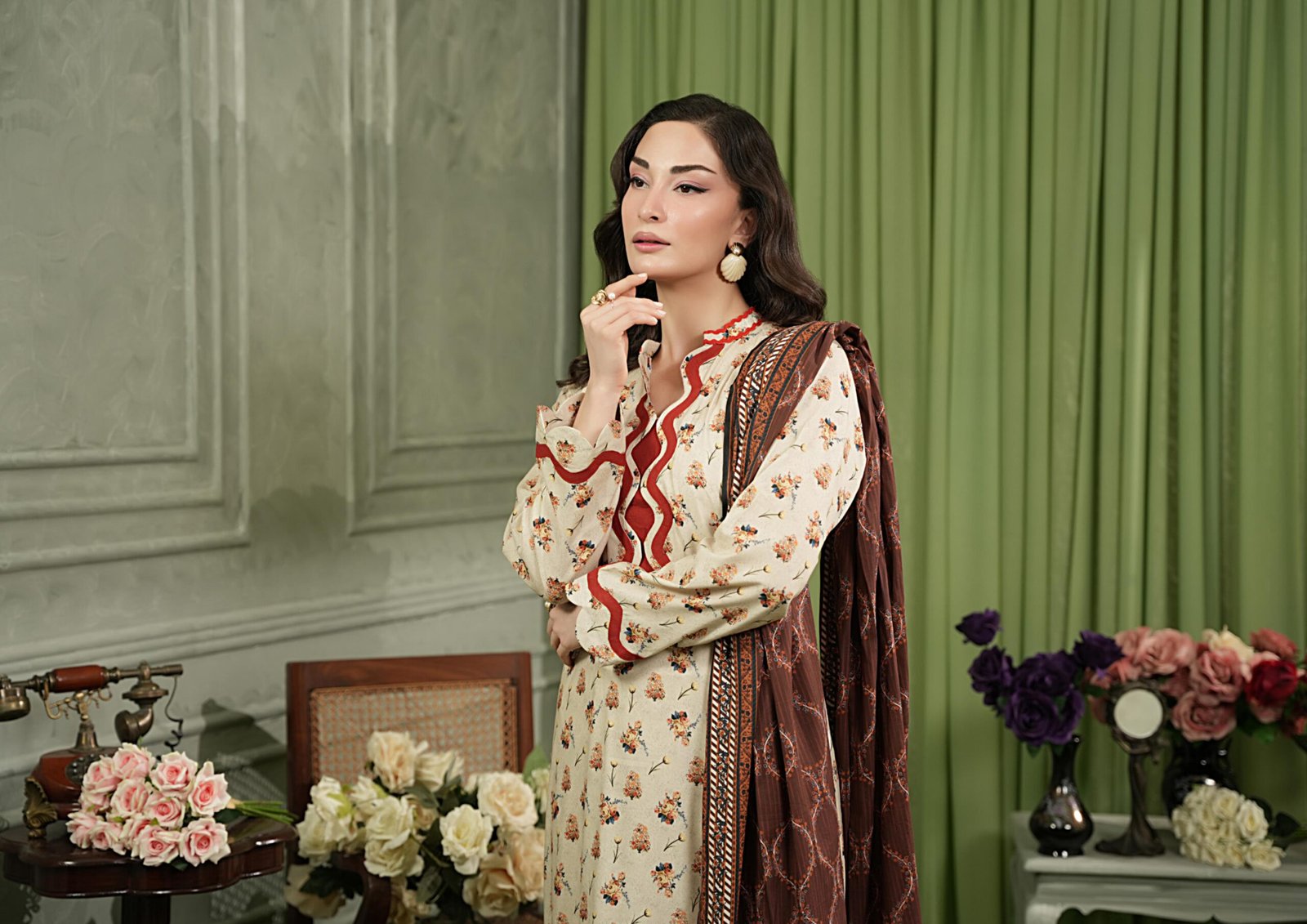 Salina Separates Linen 3-Piece Unstitched Suit - Image 8