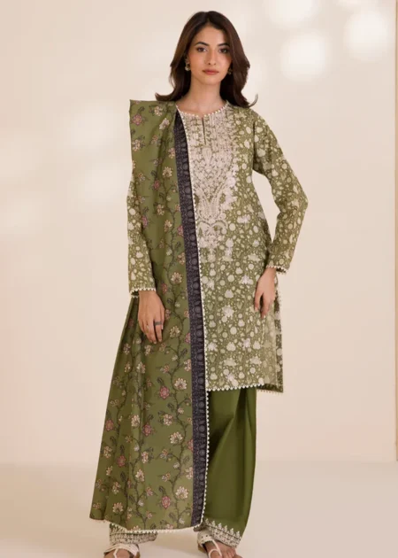 Zellbury 3-PC Digital Printed Vol 10 Unstitched Cotton Suit