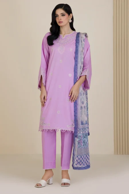 Zellbury 3-PC Digital Printed Vol 10 Unstitched Cotton Suit