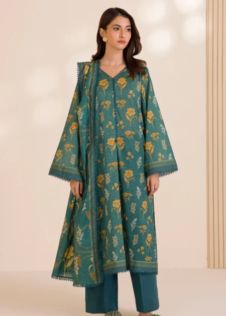 Zellbury 3-PC Digital Printed Vol 10 Unstitched Cotton Suit