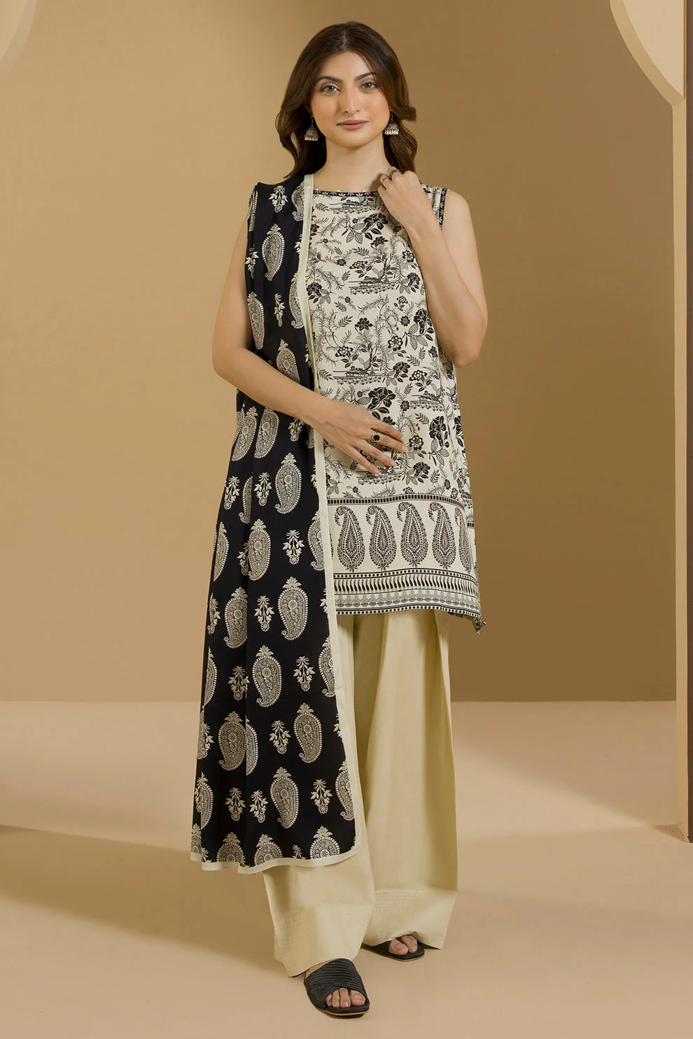 Zellbury Viscoe & Linen Unstitched 2-PC Suit
