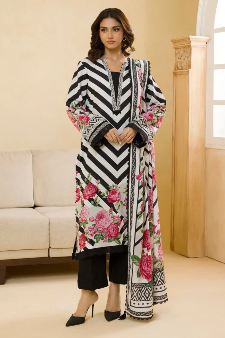 Zellbury Winter Unstitched Printed Linen 3-PC Suit